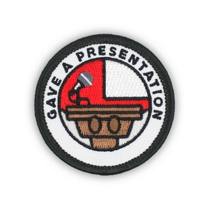 Adulting Merit Badge Embroidered Iron-On Patch (Gave A Presentation) Designed For Life&#39;s Noteworthy Achievements