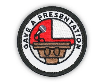 Adulting Merit Badge Embroidered Iron-On Patch (Gave A Presentation) Designed For Life's Noteworthy Achievements