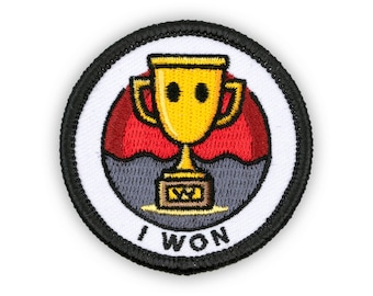 Adulting Merit Badge Embroidered Iron-On Patch (I Won) Designed For Life's Noteworthy Achievements