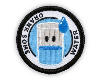 Adulting Merit Badge Embroidered Iron-On Patch (Drank Some Water) Designed For Life&#39;s Noteworthy Achievements