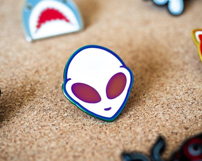 Iridescent Alien Extraterrestrial Hard Enamel Lapel Pin