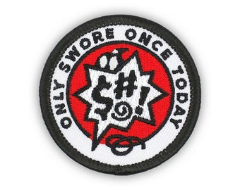 Adulting Merit Badge Embroidered Iron-On Patch (Only Swore Once Today) Designed For Life's Noteworthy Achievements