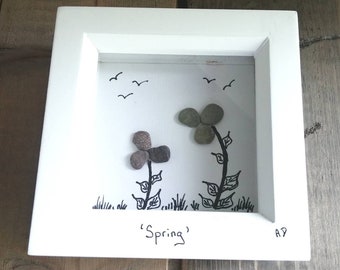 Spring Mini Frame ~ Pebble Art ~ Home Decor ~ By Abi Dillon  ~ Irish Gifts  ~ Coastal Decor