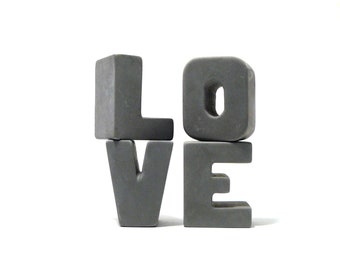 Concrete letter lettering *LOVE*