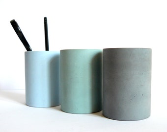 Concrete cup mug pen holder