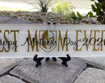 VGK Mom Gift 2026 | Vegas Golden Knights Mother’s Day Hockey Tile Decoration