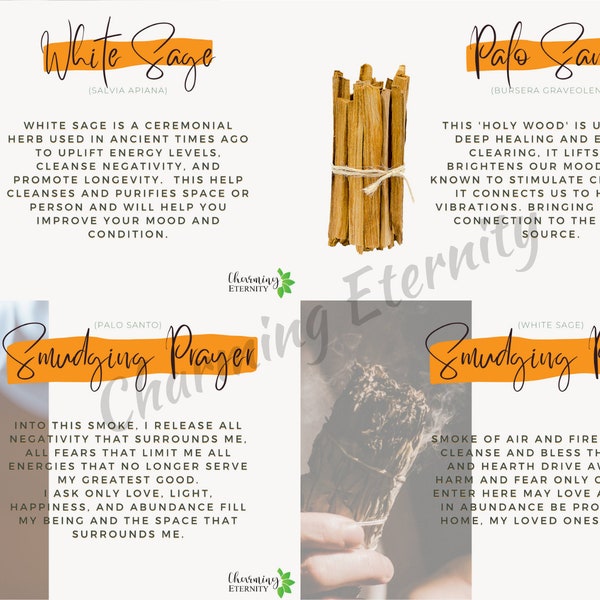 Smudging Prayer card, Smudging, Smudging Prayer Printable, instant download, Smudge stick pdf