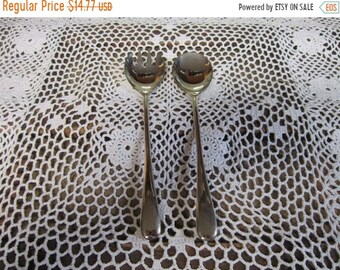 Silver Salad Serving Set Vintage 1960/'s Silver Plate Serving Spoon Fork Italy Dining Entertaining Serving Utensil
