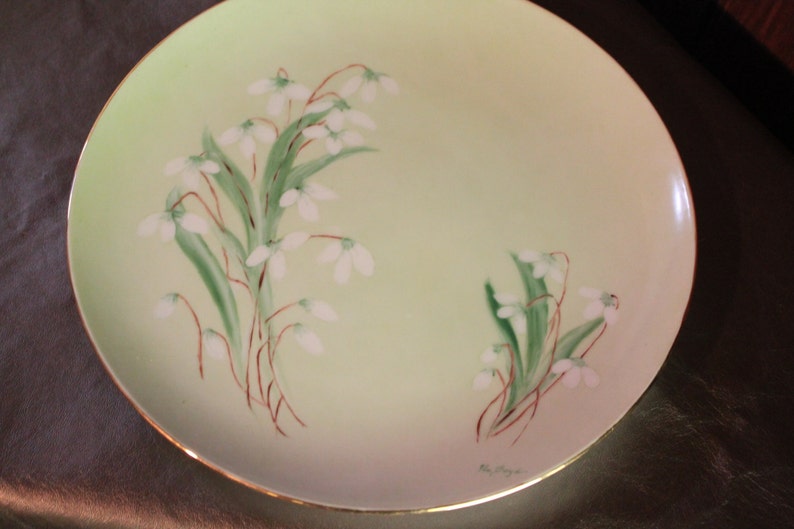 Snowdrop Flower Plate Vintage 1950/'s China Hand Painted Signed Royal Albert Dinner Lunch Serving Kitchen