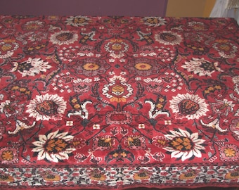 MUURHANGER DECORATIEF! Vintage, Pools bloemdessin tapijt fluweel- chenille wandkleed, vloerkleed, tafelkleed, sprei- wanddecor