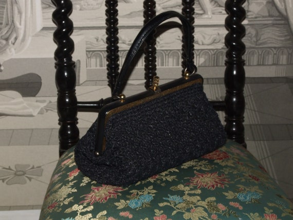 BEAUTIFUL VINTAGE & FASHIONABLE Hand Woven Black … - image 4