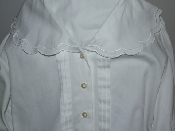 FASHIONABLE! Vintage Folk Design White Cotton 40 … - image 1