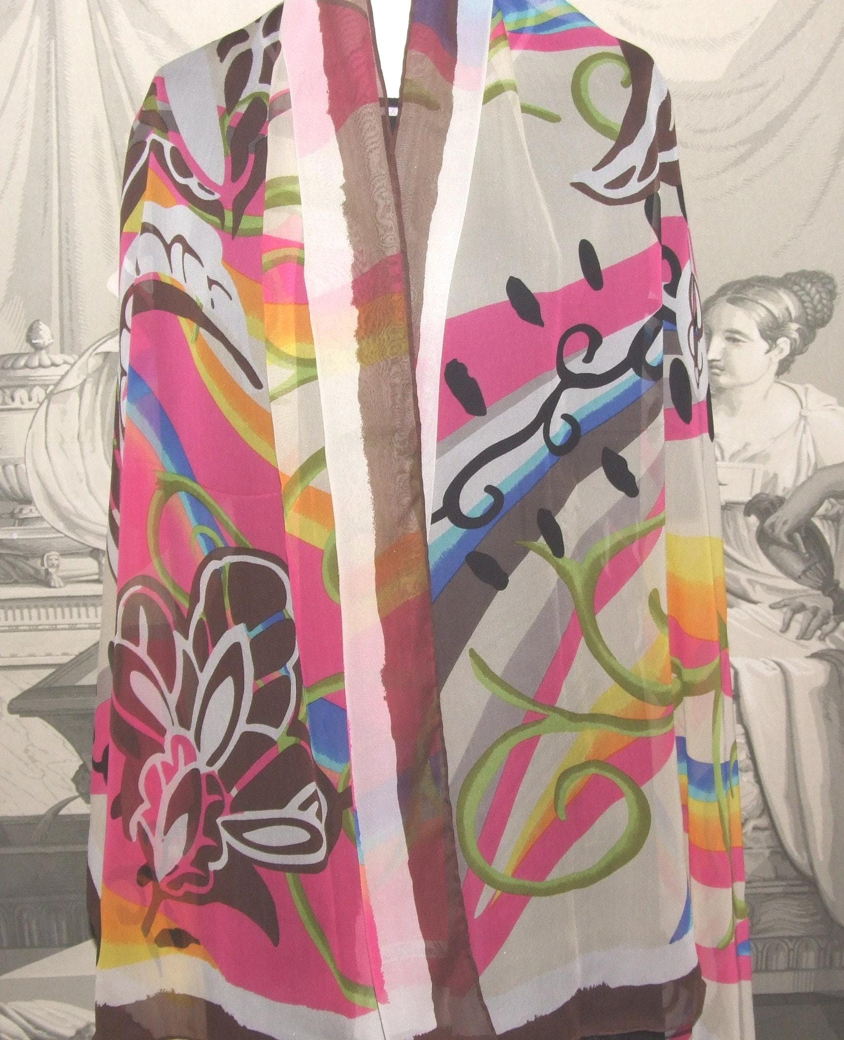 Magnifique Foulard Vintage Marina D’Este En Soie 100% - Rouge Passion