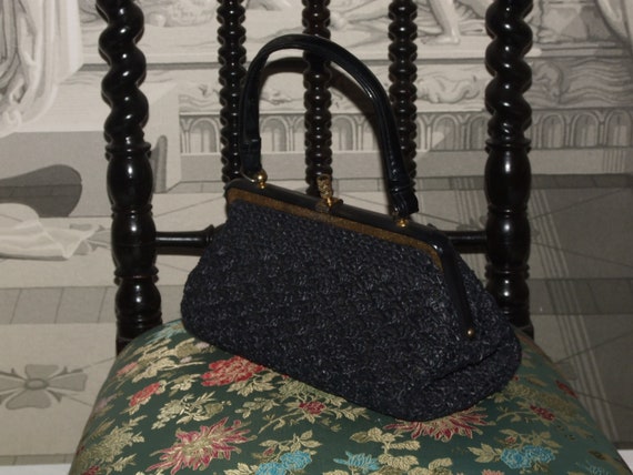 BEAUTIFUL VINTAGE & FASHIONABLE Hand Woven Black … - image 5