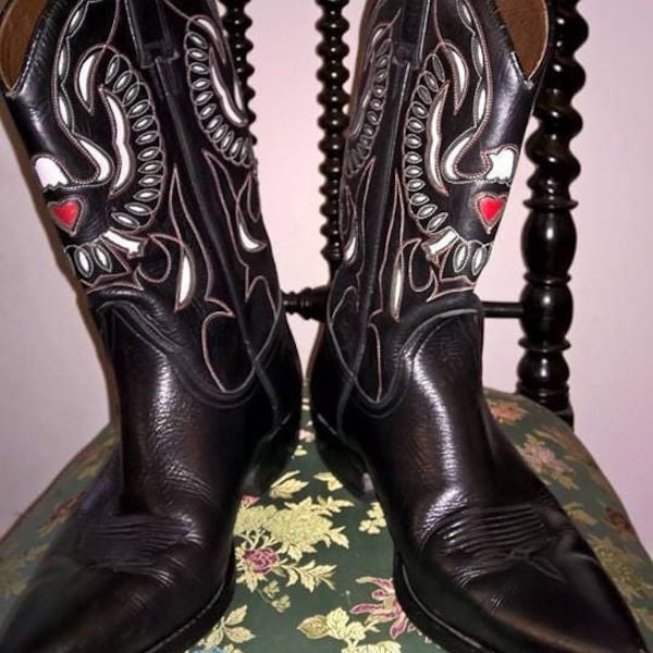 Black and White Cowboy Boots - Etsy