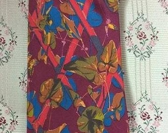 Cravatta YVES SAINT LAURENT realizzata in Inghilterra, cravatta vintage in seta firmata/cravatta autentica in seta multicolore tessuta a mano Yves Saint Laurent, cravatta