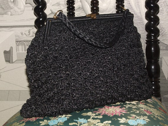 FASHIONABLE EVENING Vintage c.60s Hand Woven Raffi
