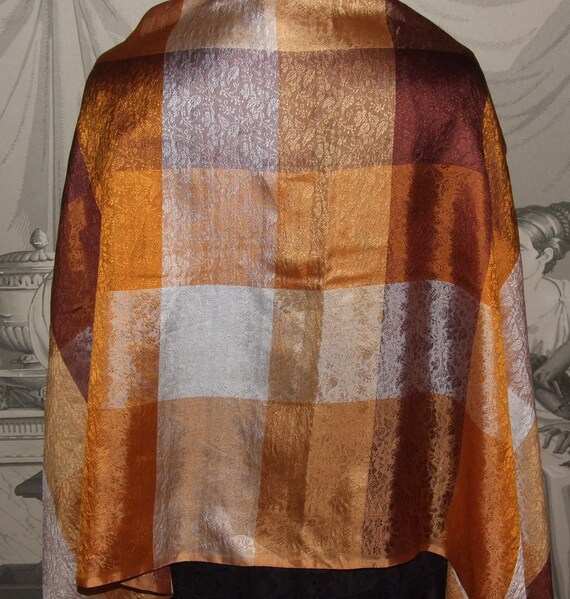 Di Firenze Silk Shawl Striped Beige