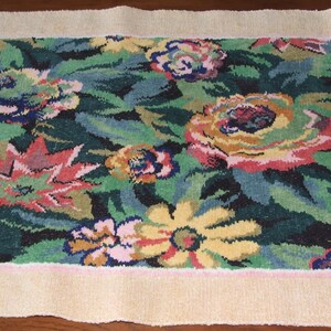 DYWAN FOLK! Stary, polski, ludowy, ręcznie robiony dywanik do przedpokoju, sypialni, dywan, bieżnik/ PIĘKNY, ręcznie robiony, wełniany dywan z kwiatowym wzorem