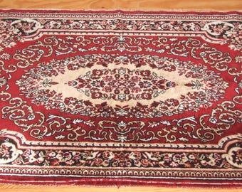 TAPIJT! Vintage, Pools, decoratief boho chenille franje gangtapijt, nachtkastje/ Tribal-etnisch- boho kelimtapijt/ Turks motief vloerkleed