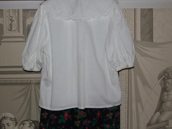 FASHIONABLE! Vintage Folk Design White Cotton 40 … - image 7