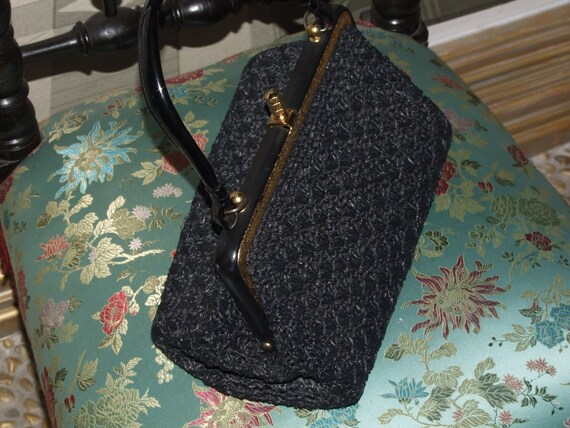 BEAUTIFUL VINTAGE & FASHIONABLE Hand Woven Black … - image 6