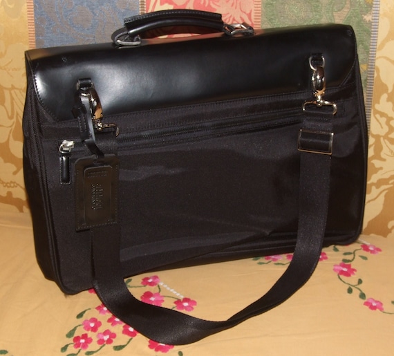 GIANFRANCO FERRE Authentic Made in Italy Vintage Black Canvas Leather LUXURY Briefcase stylish Office Messenger laptop Bag document Bag Etsy Ireland