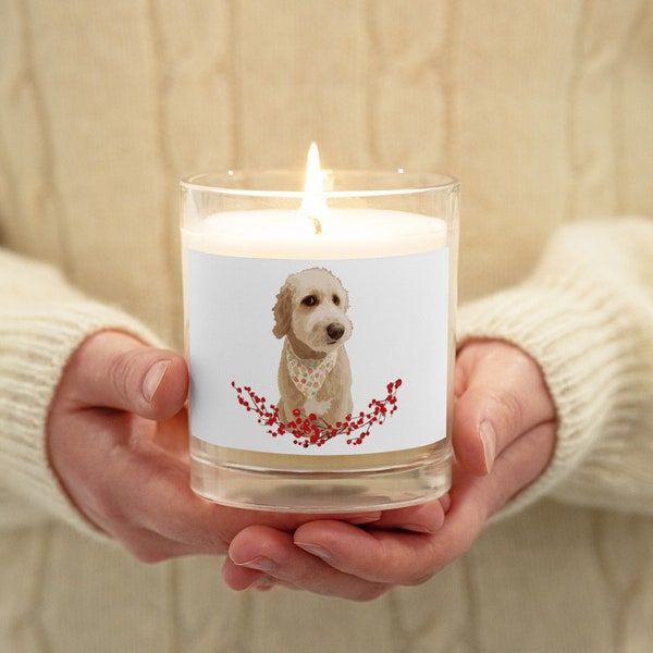 Custom Pet Portrait Candle - Pet Memorial - Sympathy Candle - Personalized Pet Gifts - Personalized Christmas Candle