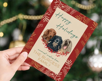 Custom Pet Portrait Christmas Card: Personalized Holiday Keepsake