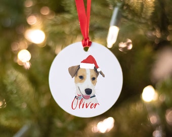 Ornement de Noël pour animal de compagnie - Portrait de chien personnalisé réalisé à partir de photos - Cadeaux personnalisés pour animal de compagnie - Ornement de Noël personnalisé - Portrait de chien