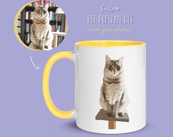 Custom Pet Portrait Mug | Memorial Pet Loss | Personalized Dog From Photo | Gift for Mom & Dad | Personalised Pet Gift