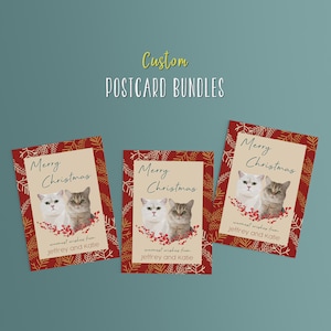 Benutzerdefinierte Weihnachtskarten | Personalisierte Weihnachtskarten | Haustier-Weihnachtskarte | Katzen-Hund Weihnachtskarte | Foto Weihnachtskarten | Haustier Weihnachtskarte