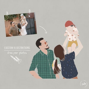 Custom Couple Digital Illustration, Personalized Portrait of Couple, Custom Family Portrait Illustration, Digital Drawing From Photo