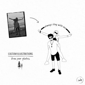 Custom Couple Digital Illustration, Personalized Portrait of Couple, Custom Couple Portrait, Digital Drawing From Photo