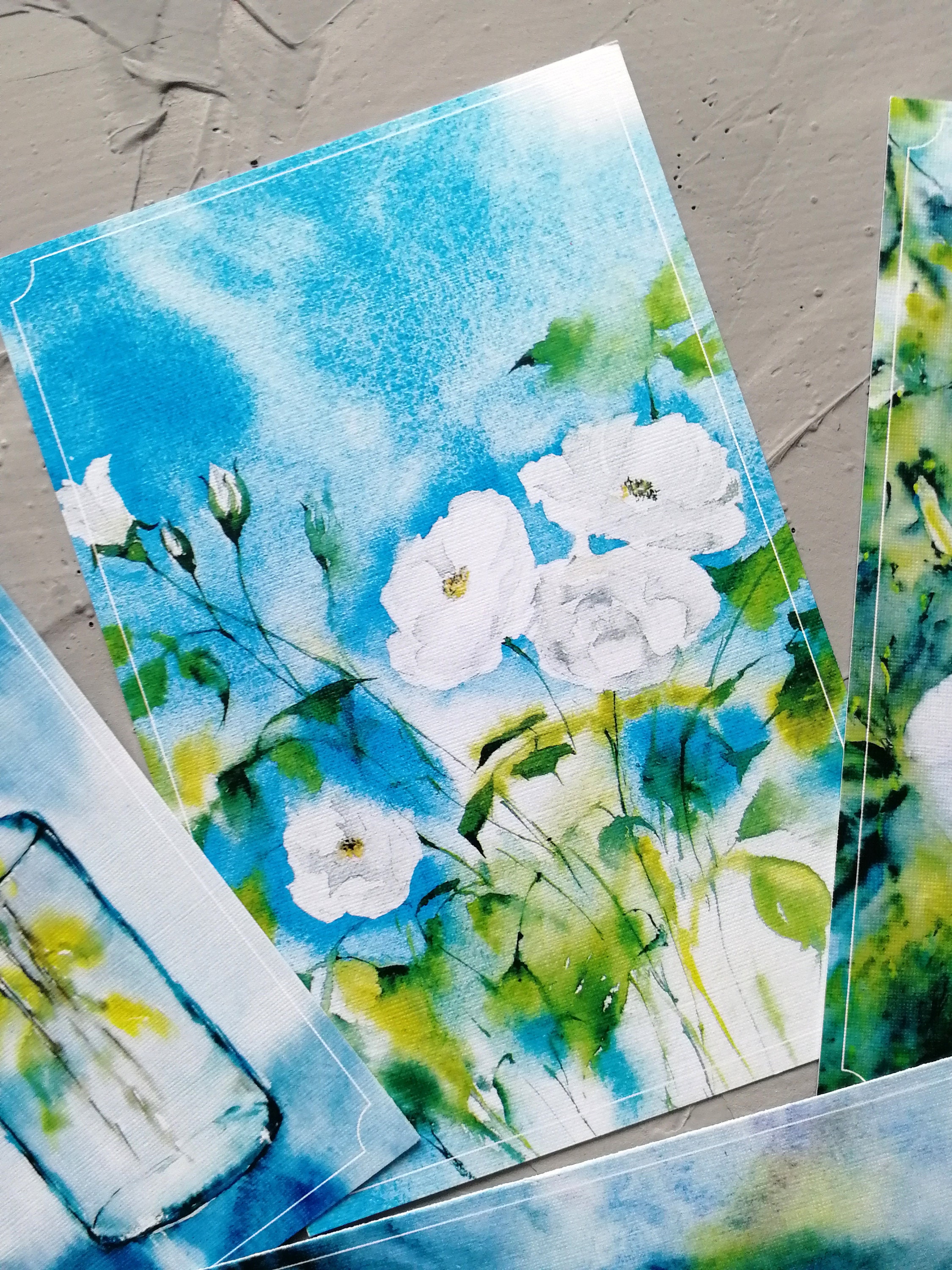 Postcard Set Art postcards Floral watercolor postcards pack Etsy