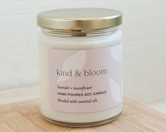 Lavender and Moonflower Soy Candle
