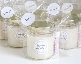 Personalized Bridesmaids gifts, Candle and lip Balm Gift, Girlfriend Gifts, Best Friends Bridesmaids Gift