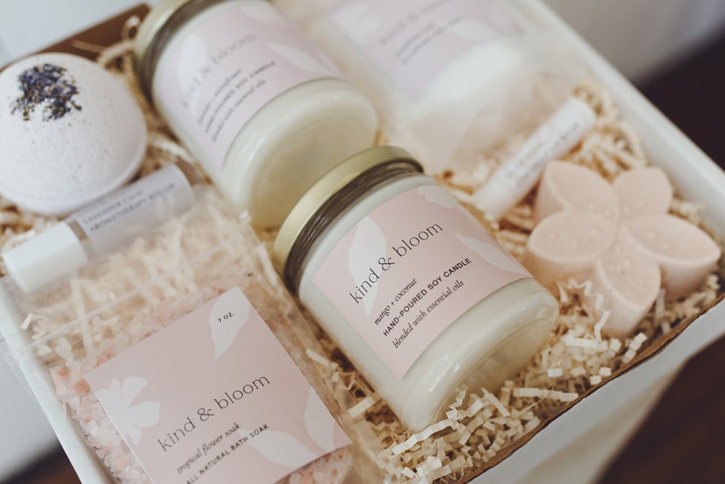 Wildflower Natural Spa Set Selfcare Bath Gift Sets Luxury Etsy