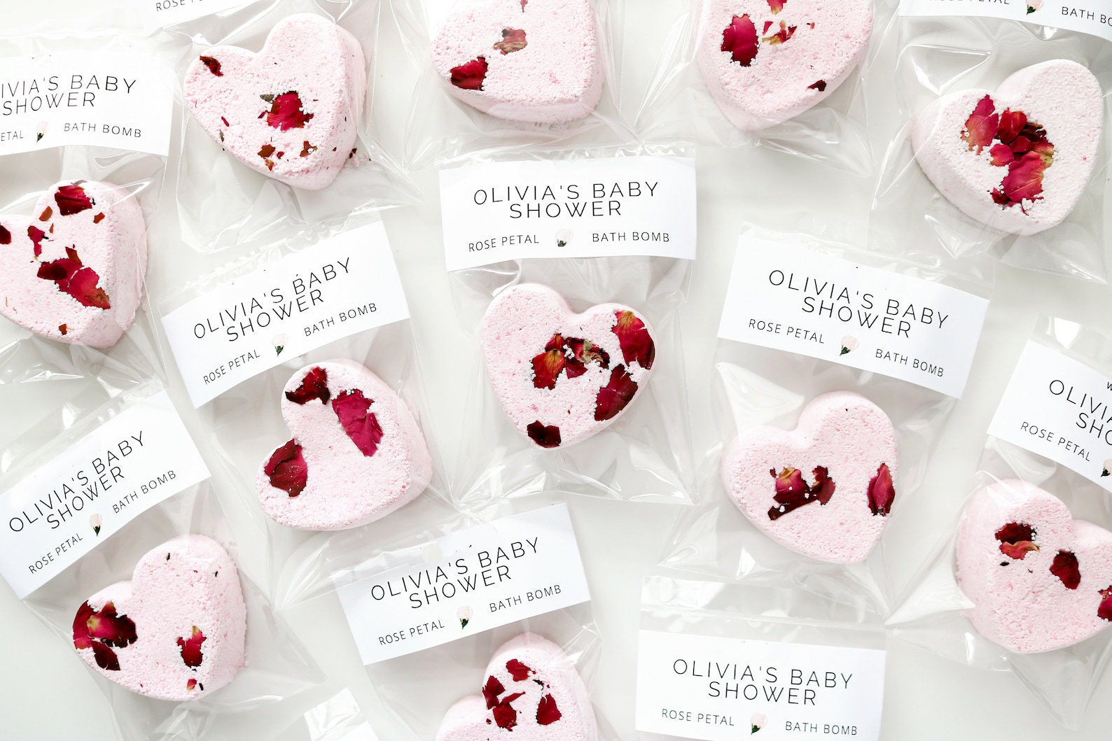 Personalized Rose Bath Bomb Favors, Bridal Shower Favors, Baby Shower…