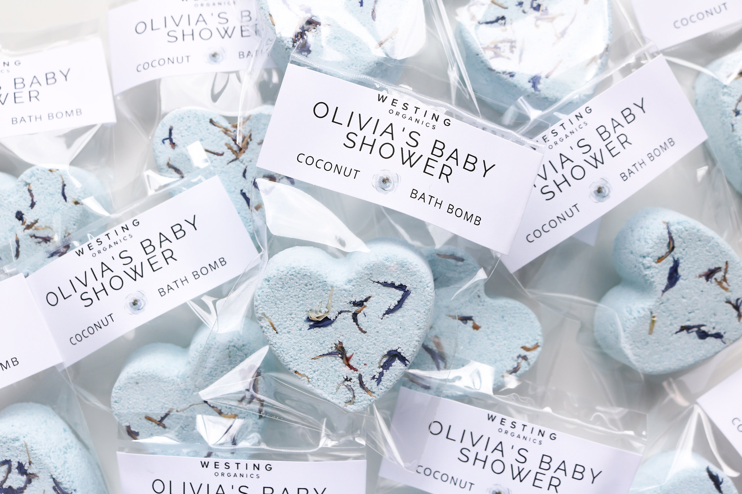 Personalized Heart Mini Bath Bomb Favors Boy Baby Shower Etsy