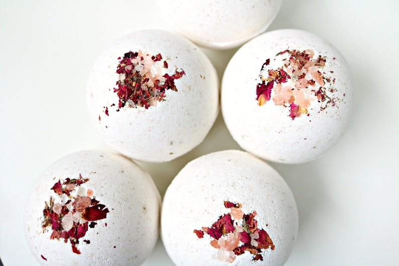 Rose Quartz Crystal Bath Bomb Natural Bath Bomb Etsy