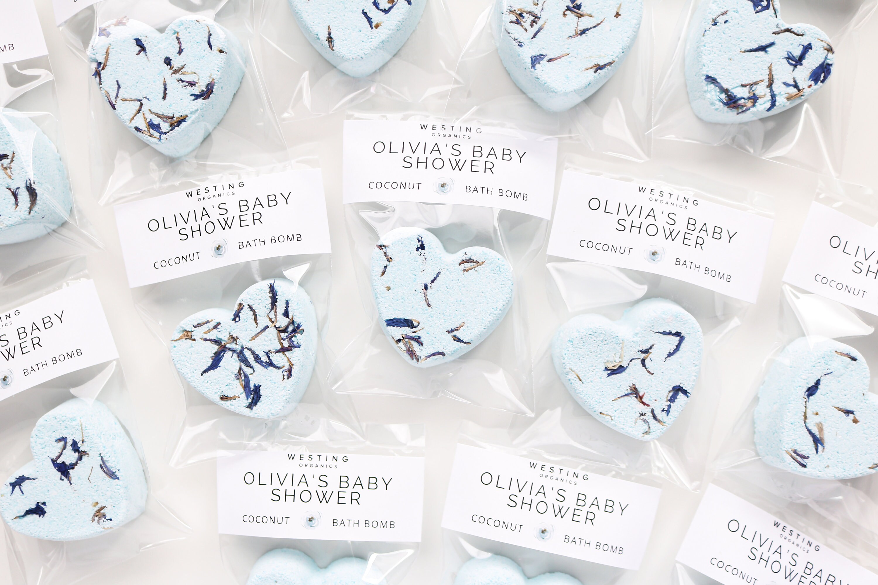 Personalized Heart Mini Bath Bomb Favors Boy Baby Shower Etsy