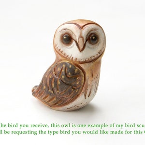 Custom Bird or Owl Sculpture Primitive Style, Small Clay Figurine, Nature Lover Gift