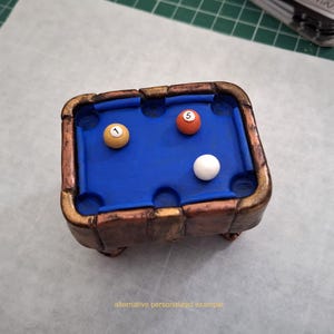 Mini Pool Table Ring Dish, Jewelry Keeper Sculpture, Unique Billiard ...