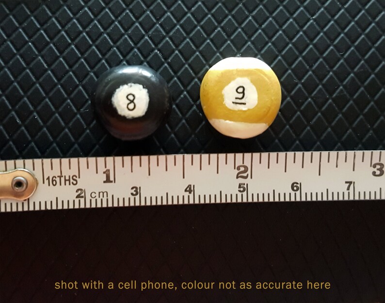 Pool Ball Beads Hand Made Primitive Rustic Style, 1mm Holes, 8 and 9