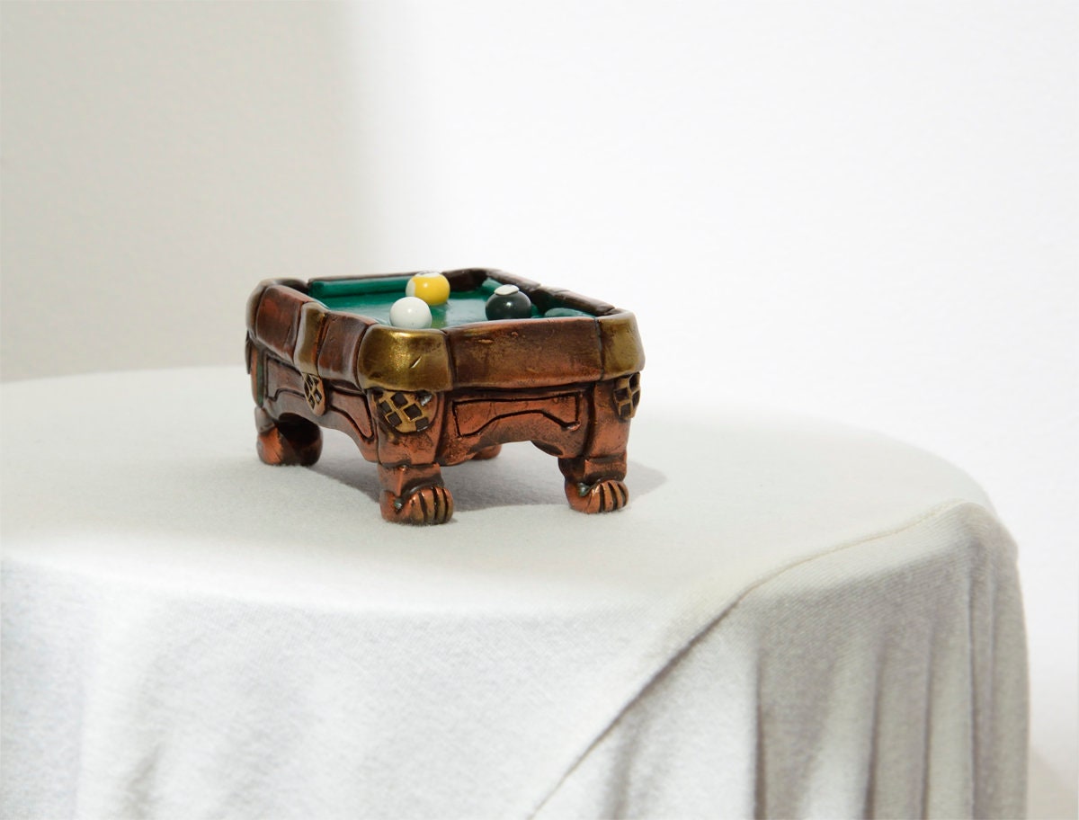 Mini Pool Table Ring Dish Jewelry Keeper Sculpture Unique Etsy