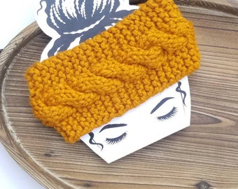 Chunky Cable Knit Headband, Earwarmer