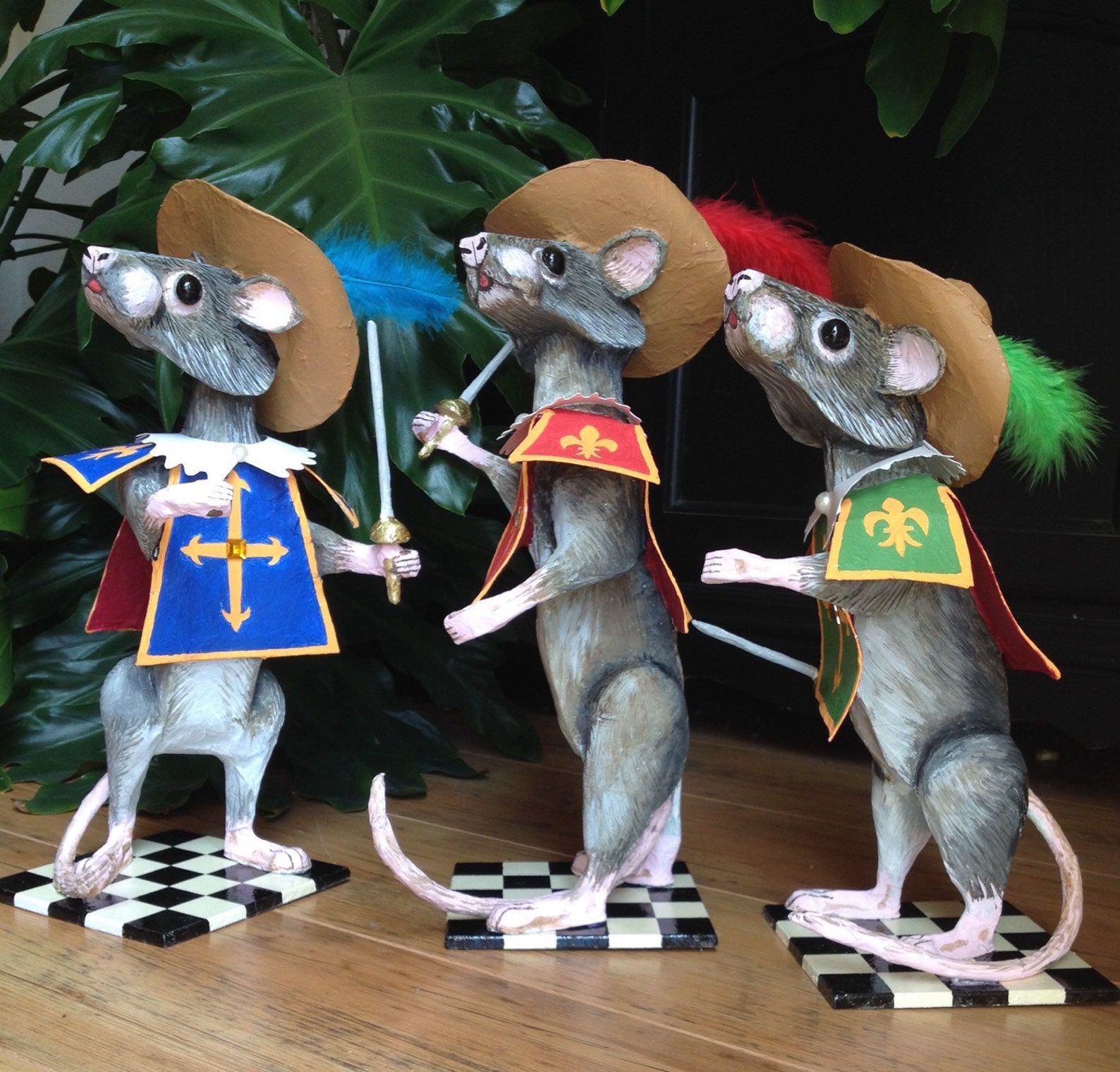 Mouse / Paper mache figurine of a mouse dressed as a musketeer Etsy