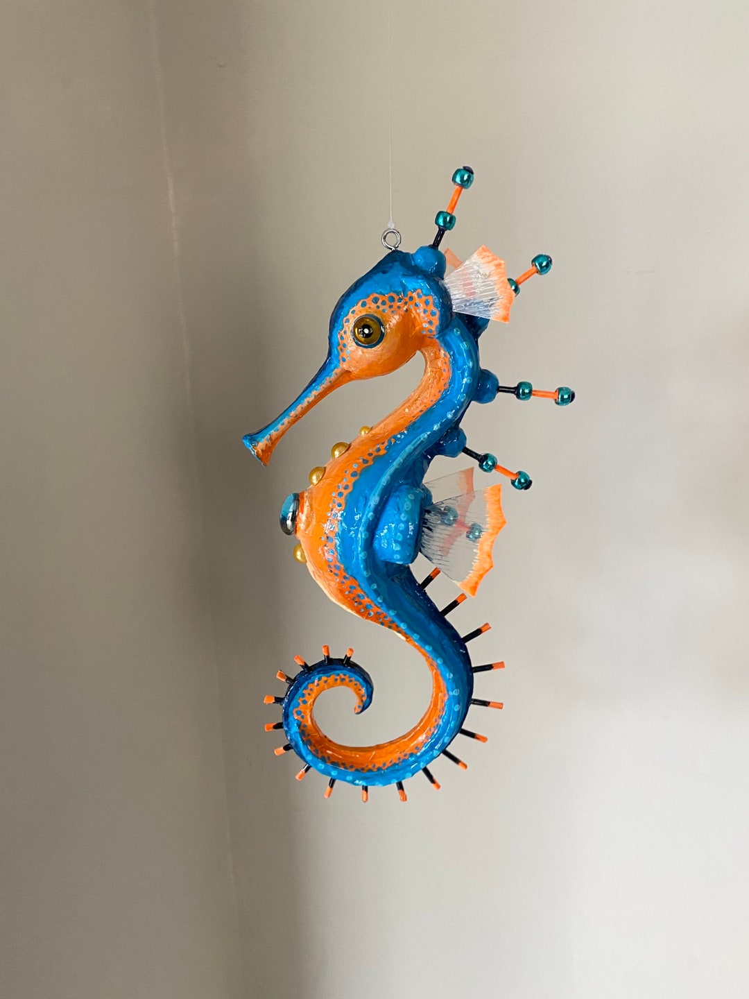 Seahorse Papier Mache Sculpture. One of a Kind Detailed Hand Etsy