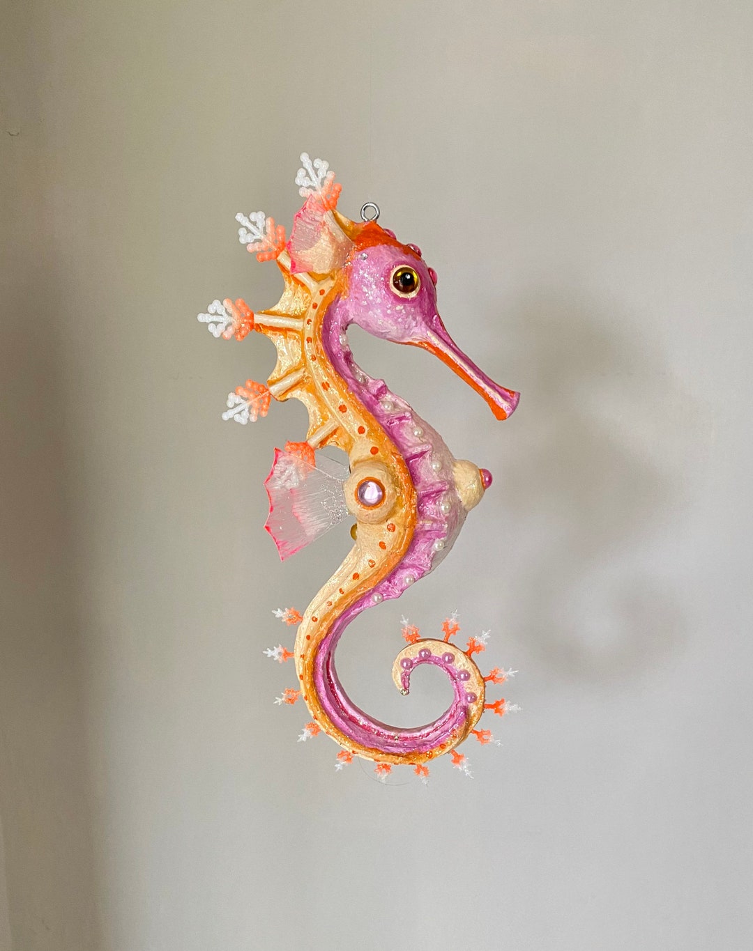 Seahorse Papier Mache Sculpture. One of a Kind Detailed Hand Etsy